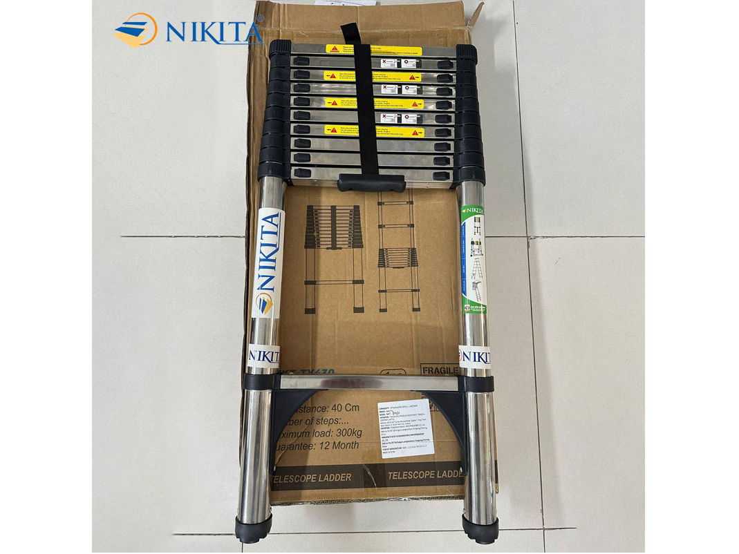 Thang inox rút đơn chống trượt Nikita TY-420