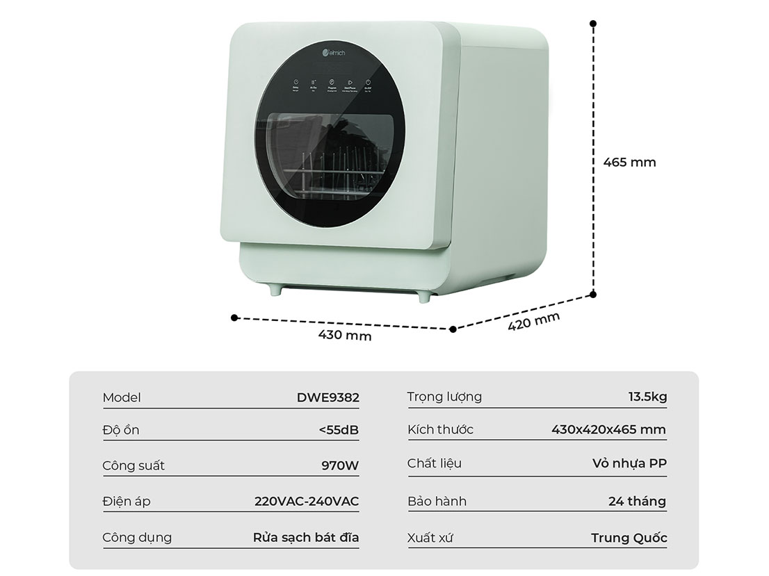 Máy rửa bát DWE9382
