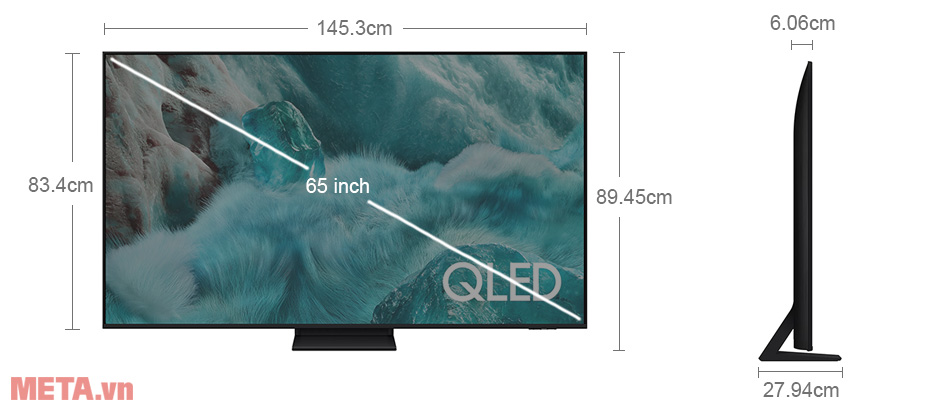 Kích thước Smart Tivi QLED Samsung 4K 65 inch QA65Q7F5AKXXV Smart Tivi QLED Samsung 4K 65 inch QA65Q7F5AKXXV