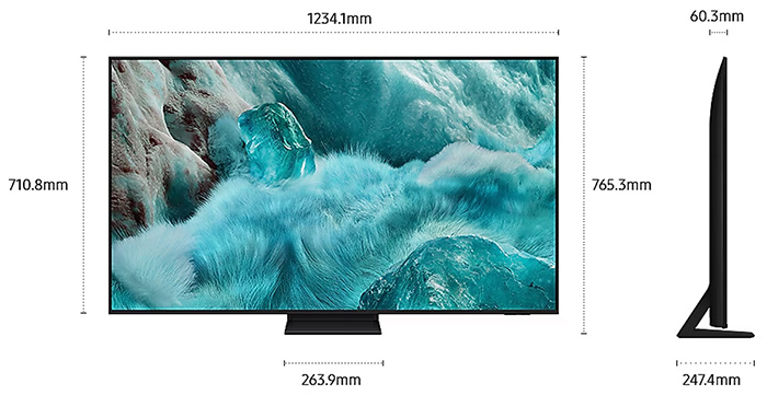 Kích thước Smart Tivi QLED Samsung 4K 55 inch QA55Q7F5AKXXV Smart Tivi QLED Samsung 4K 55 inch QA55Q7F5AKXXV