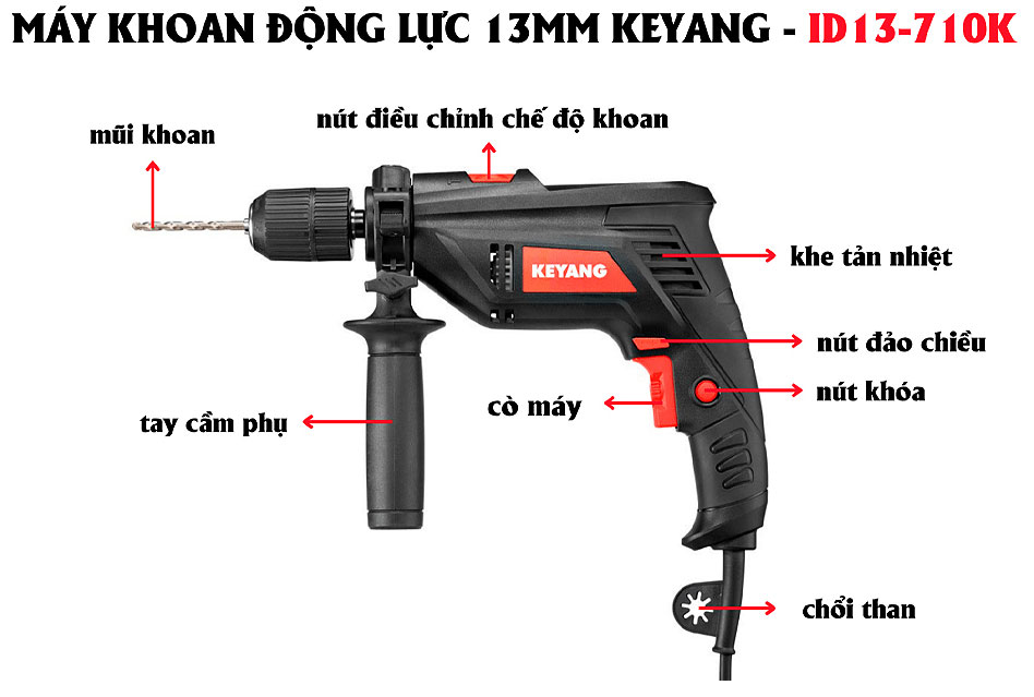 Máy khoan động lực 710W Keyang ID13-710K