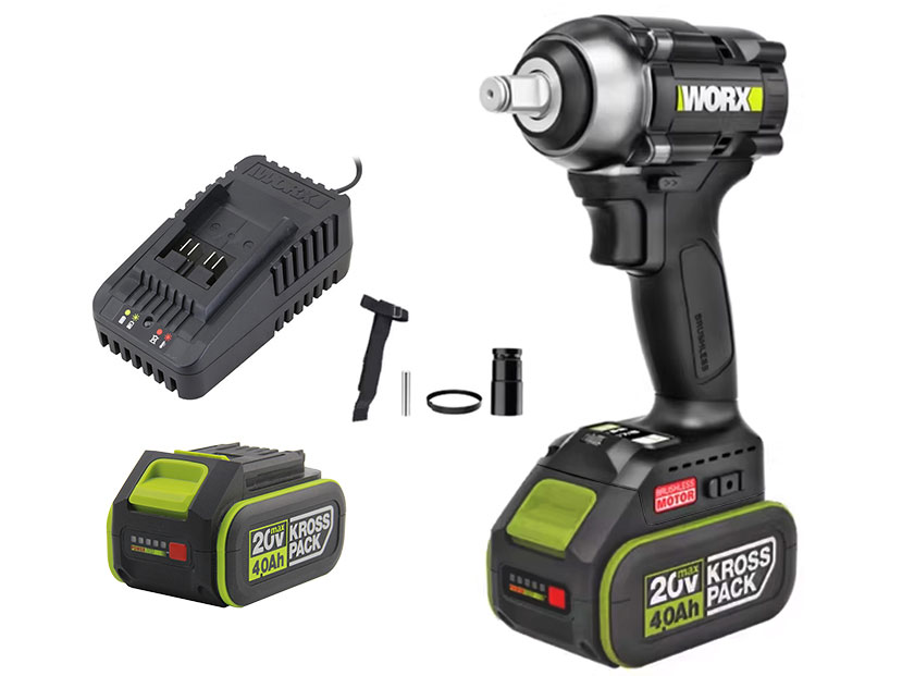 Bộ máy siết bu lông dùng pin 20V Worx WE272 (2 pin 4.0Ah, sạc)