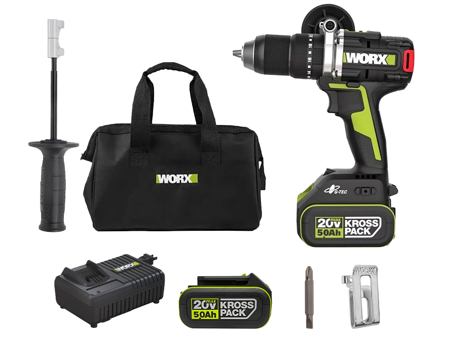 Máy khoan động lực 20V Worx WU377 (2 pin 5.0Ah, sạc)
