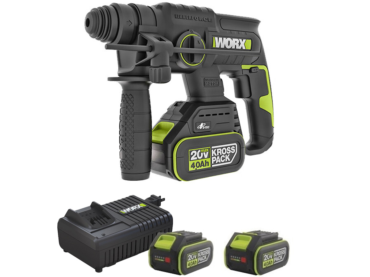 Máy khoan búa dùng pin 20V Worx WU387 (2 Pin 4.0Ah, Sạc)