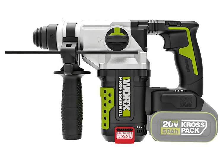 Máy khoan búa dùng pin 20V Worx WU389.4 (2 pin 5Ah, sạc)