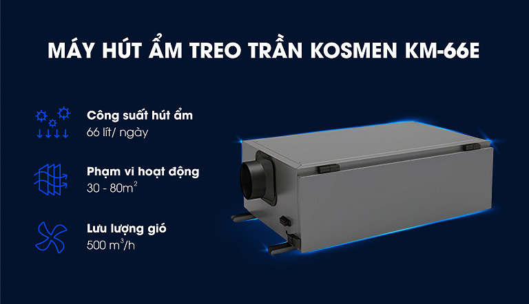Máy hút ẩm treo trần Kosmen KM-66E
