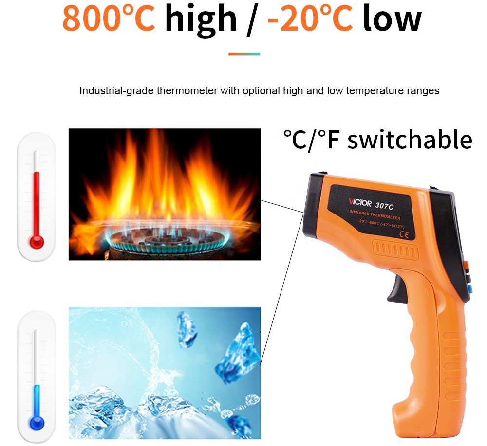 Nhiệt kế hồng ngoại Victor 307C (-20℃~800℃ / -4℉~1472℉)