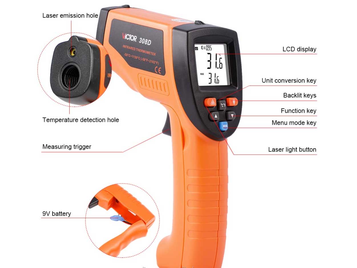 Nhiệt kế hồng ngoại Victor 308D