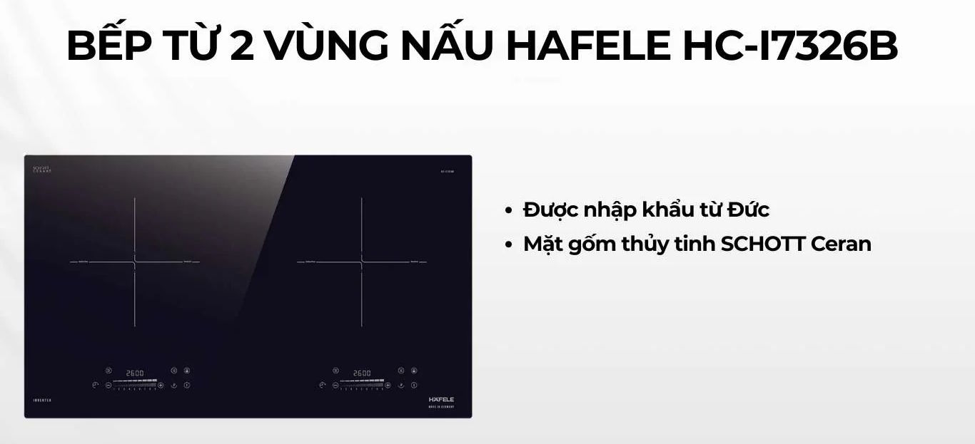Bếp từ 2 vùng nấu Hafele 