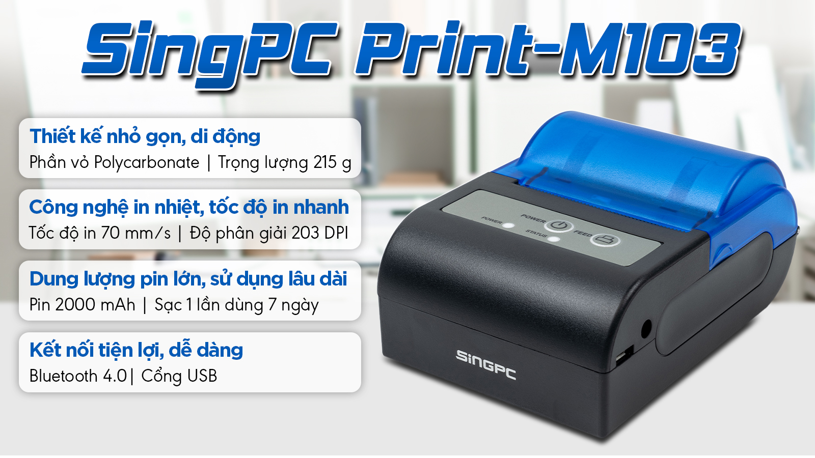Máy in hóa đơn SingPC Print-M103