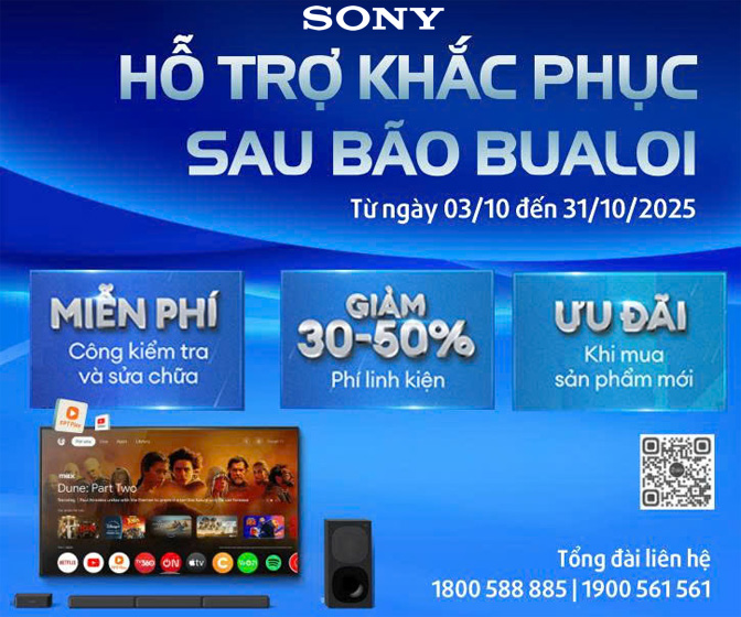 Sony hỗ trợ khách hàng kiểm tra, bảo hành sản phẩm sau bão Sony hỗ trợ khách hàng kiểm tra, bảo hành sản phẩm sau bão