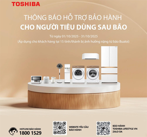 Toshiba hỗ trợ khách hàng kiểm tra sản phẩm sau bão Toshiba hỗ trợ khách hàng kiểm tra sản phẩm sau bão