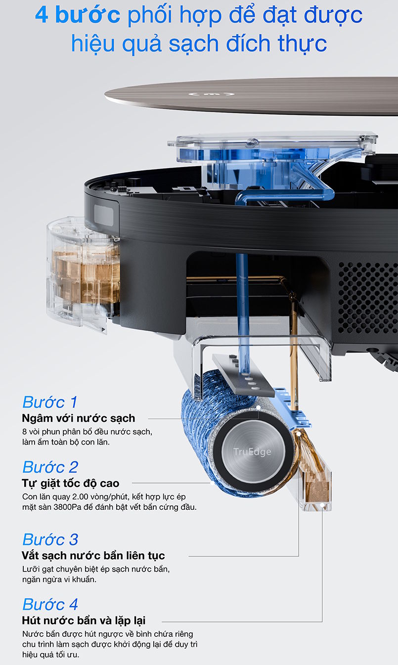 Robot hút bụi tự giặt giẻ lau