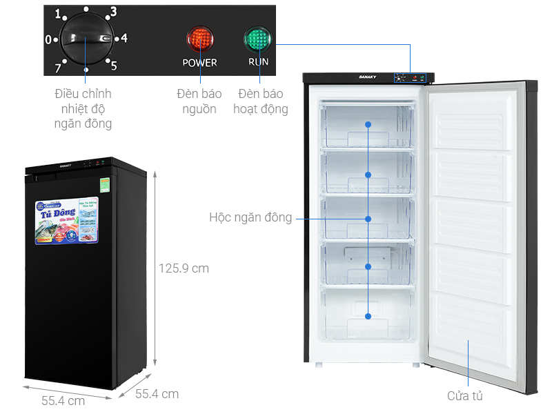 Tủ đông Sanaky Inverter 150 lít VH-180VD3
