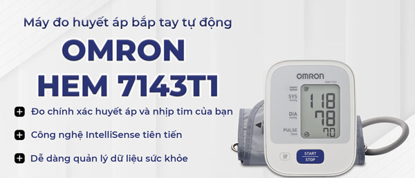 máy đo huyết áp tự động Omron HEM-7143T1 có nhiều tiện ích thông minh