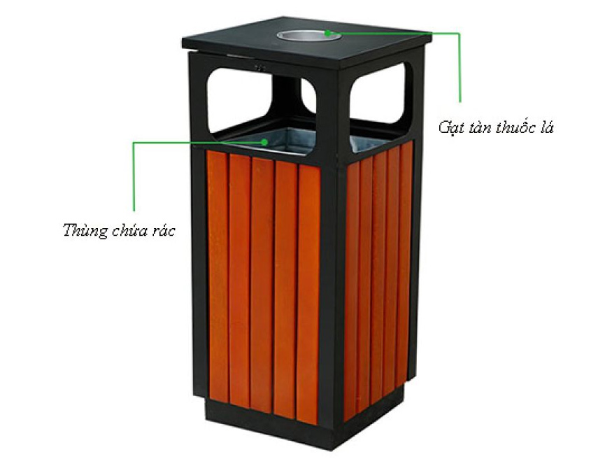 Thùng rác có gạt tàn 