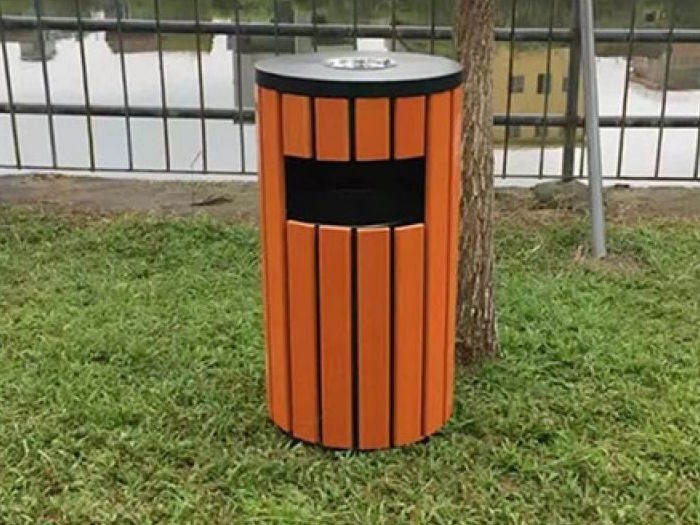 Thùng rác giả gỗ ngoài trời tròn (HVSOD-01T) 