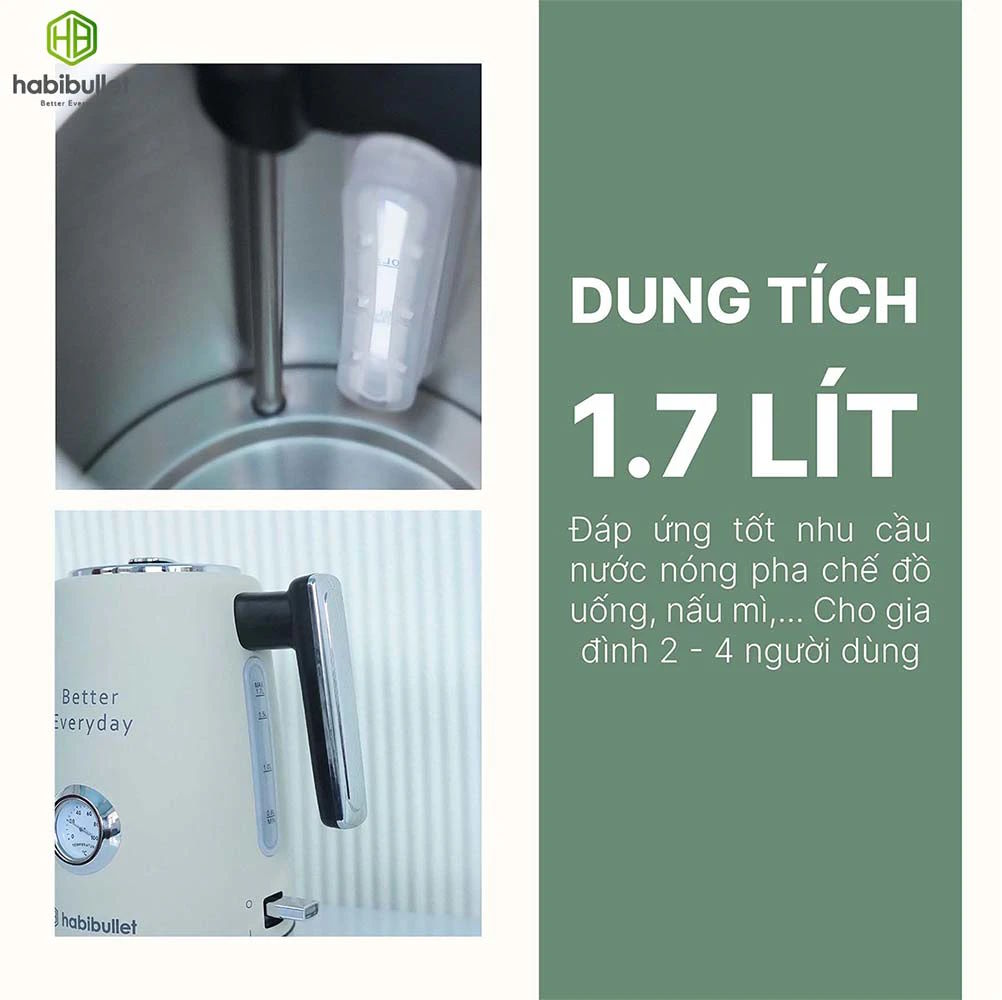 Ấm đun siêu tốc Habibullet KHB2286 Pro 1.7 lít