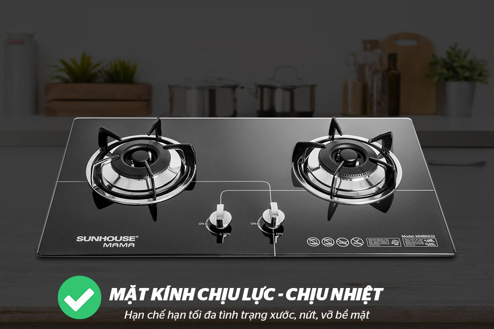 Bếp gas âm kính Sunhouse MMB6632