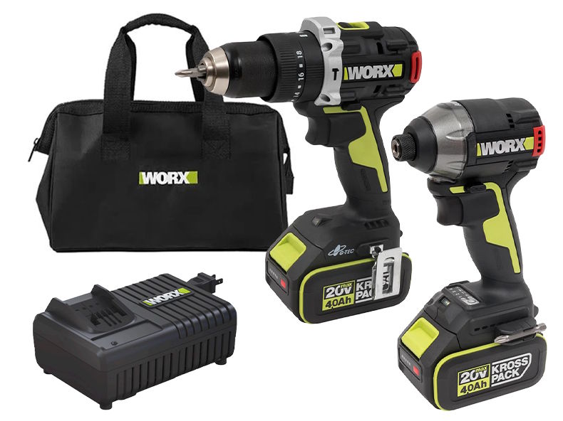 Combo máy khoan, máy vặn vít Worx WU935 (2 pin 4.0Ah, 1 sạc)
