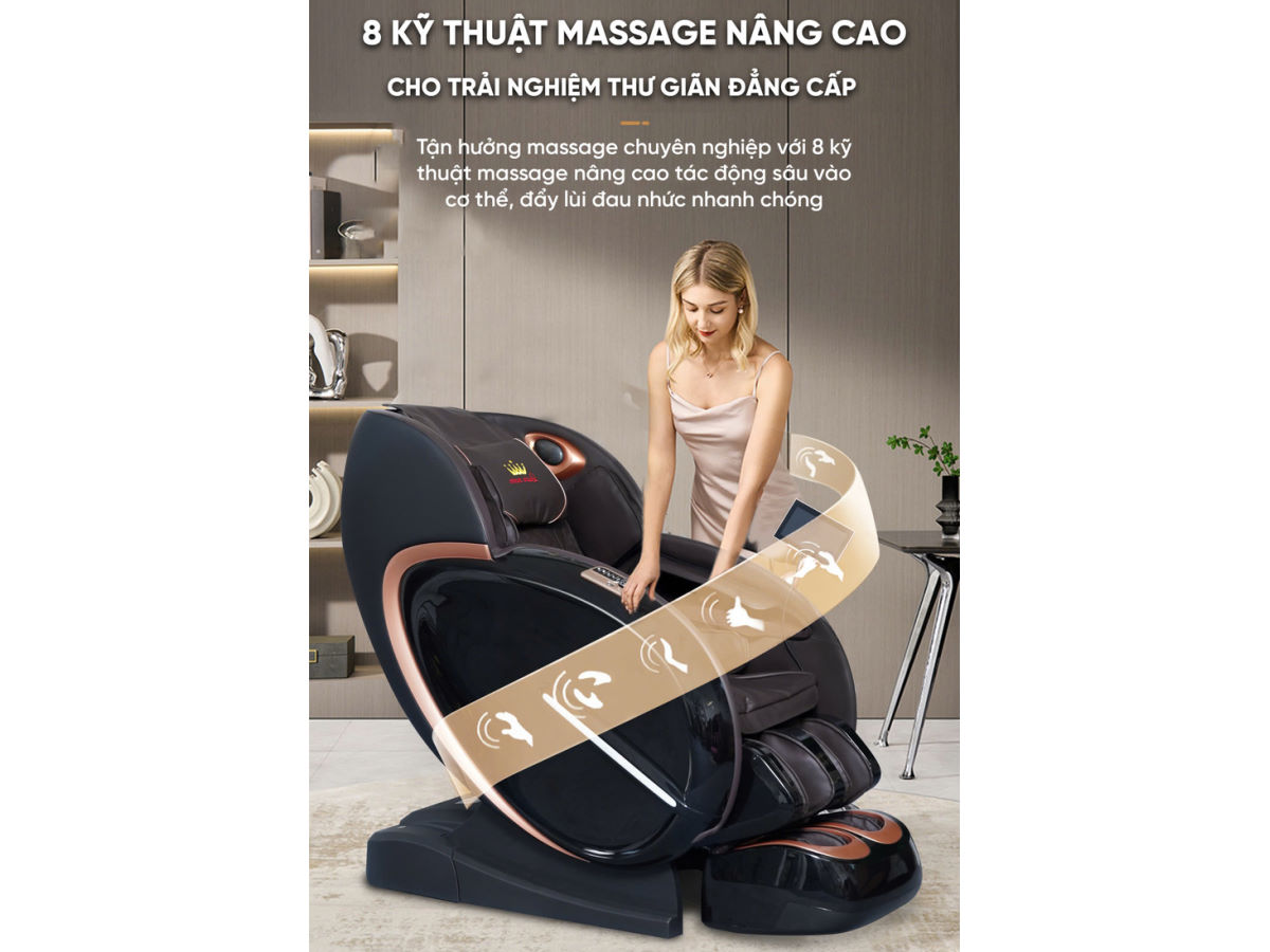 Ghế massage QL008 Luxury có 8 kỹ thuật massage nâng cao Ghế massage QL008 Luxury