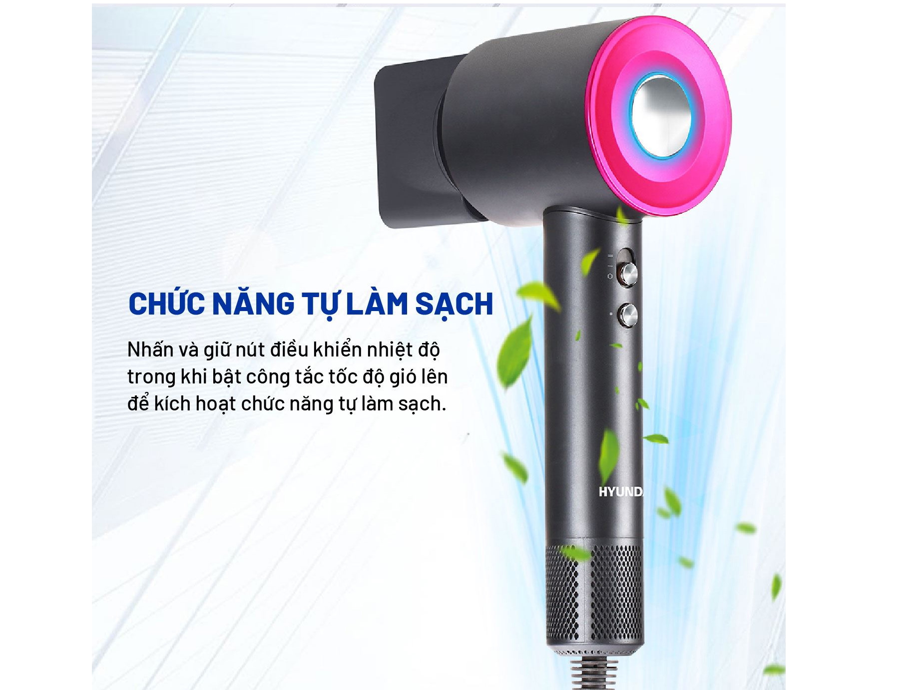 Máy sấy tóc tốc độ cao Hyundai HC-157-GY