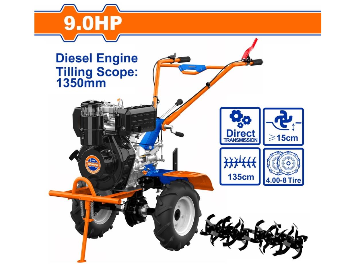 Máy xới đất dùng dầu Diesel 9HP Wadfow WTL3A135