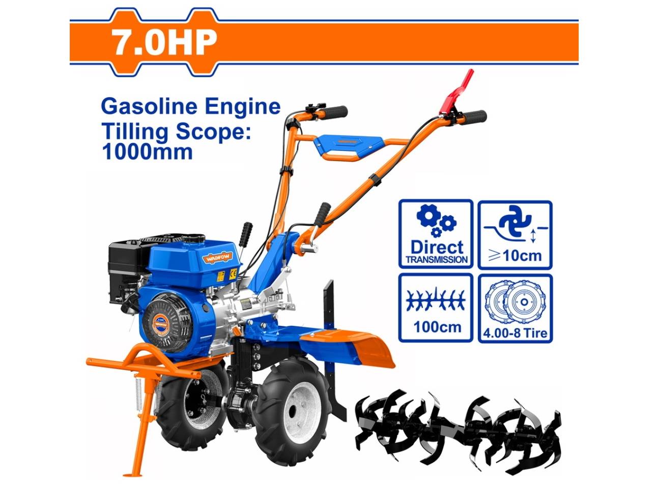 Máy xới đất dùng xăng 7.0HP Wadfow WTL2A100