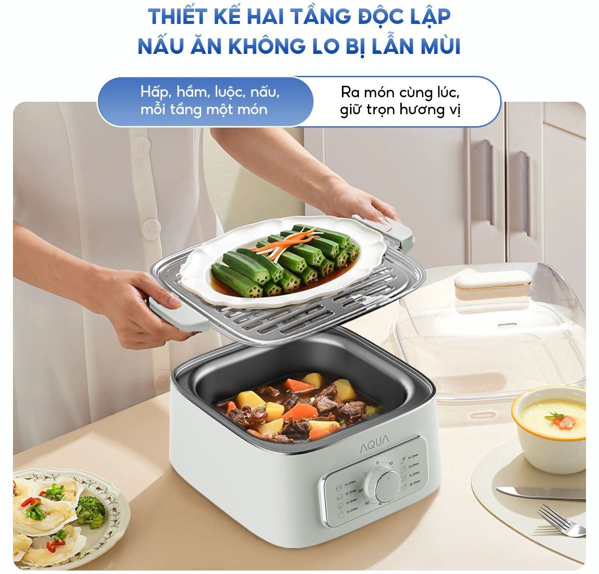 Nồi lẩu điện AQUA ASMC-ES902(W)