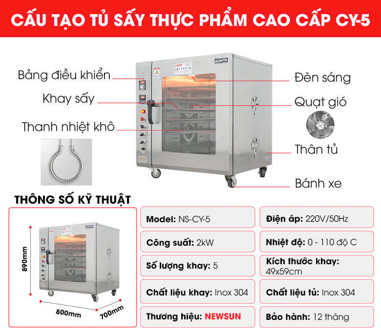 Tủ sấy thực phẩm NewSun  