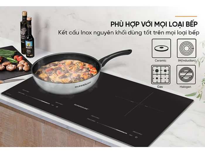 DE24M đun nấu trên mọi loại bếp DE24M