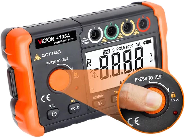 Máy đo điện trở đất Victor 4105A (2000Ω, 200VAC)