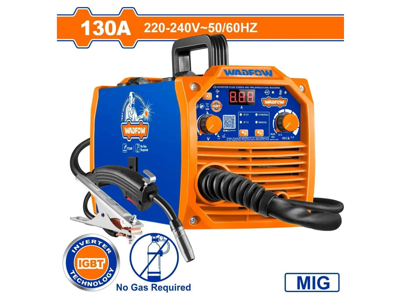 Máy hàn điện tử Mig 130A Wadfow WWFC1301
