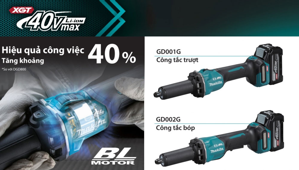 Máy mài khuôn dùng pin 40V Max Makita GD001GZ