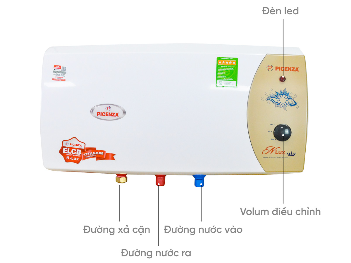 Hình ảnh của bình nóng lạnh Picenza N30LUX 30L Hình ảnh của bình nóng lạnh Picenza N30LUX 30L