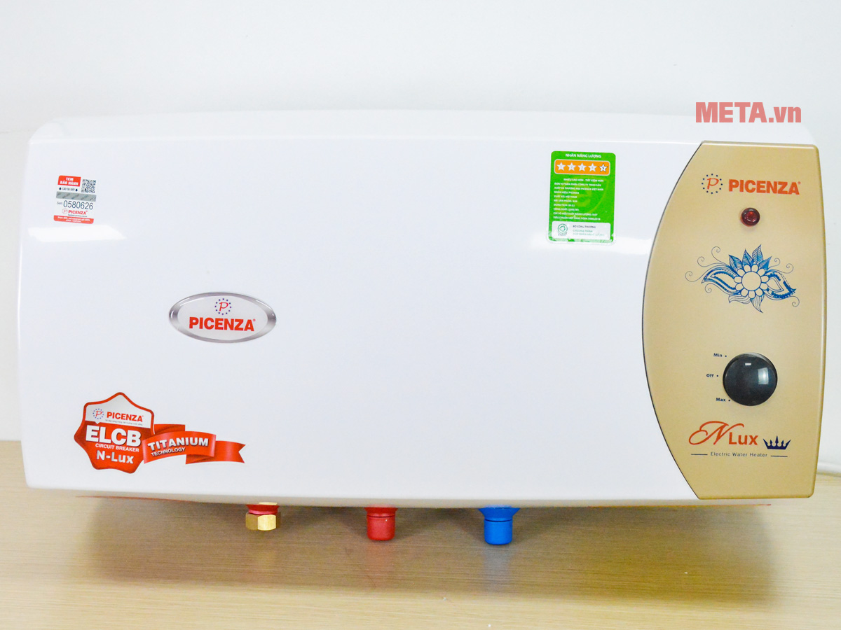 Bình nóng lạnh Picenza N30LUX 30L thiết kế chất liệu cao cấp Bình nóng lạnh Picenza