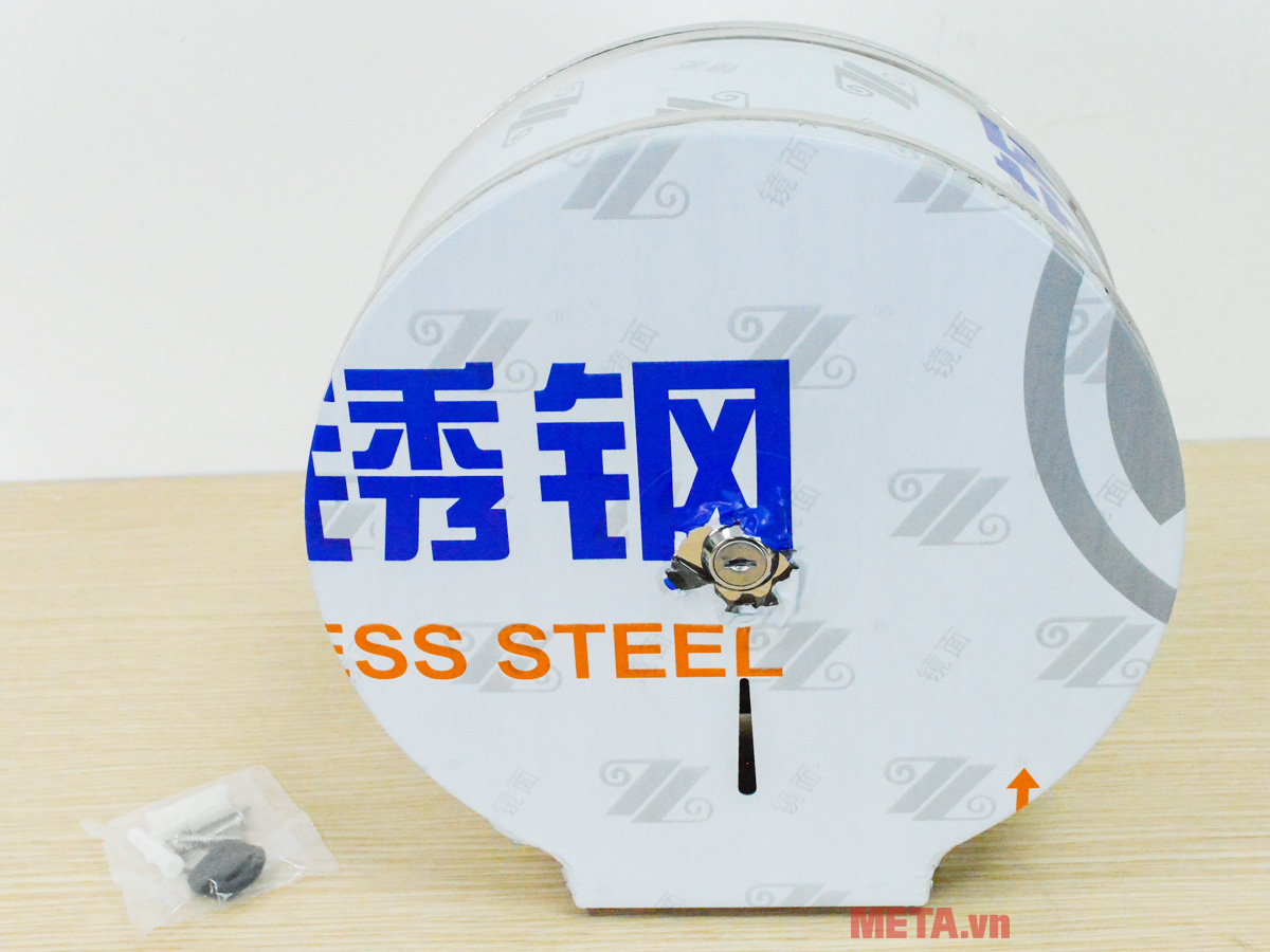 Hộp đựng giấy vệ sinh cuộn lớn bóng Sokimi SM 7176 có trang bị khóa an toàn Hộp đựng giấy vệ sinh cuộn lớn bóng Sokimi SM 7176