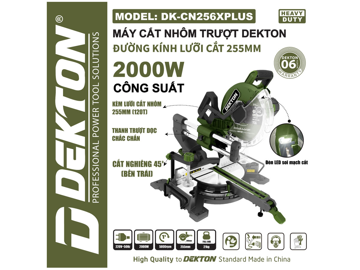 Máy cắt nhôm trượt 255mm Dekton DK-CN256XPLUS