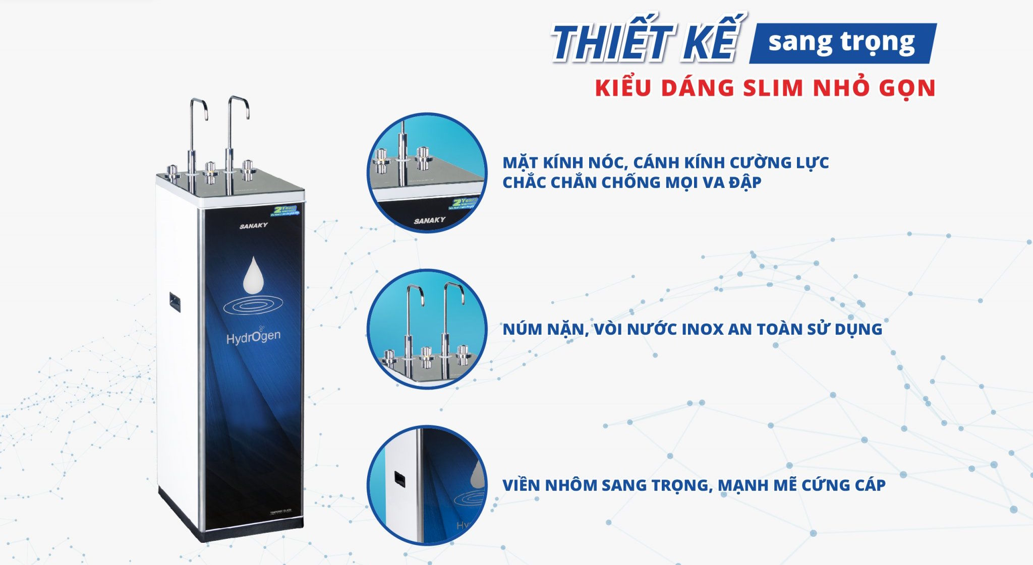 Máy lọc nước RO nóng nguội lạnh Sanaky VH-3210VD 10 lõi