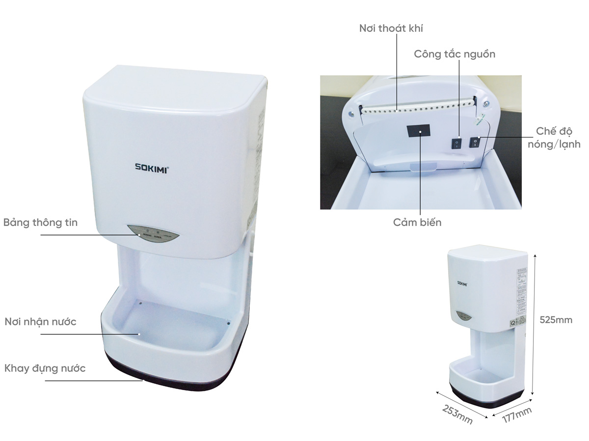 Cấu tạo Máy sấy tay Sokimi SM 2120 Cấu tạo Máy sấy tay Sokimi SM 2120