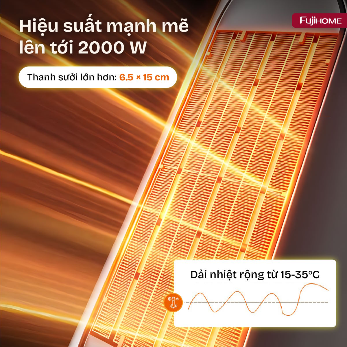 Máy sưởi gốm Fujihome FH3303