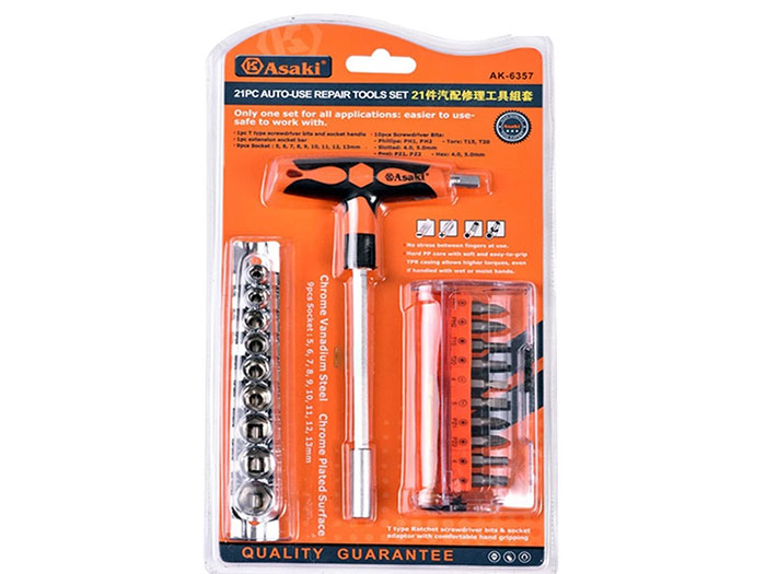 Bộ mũi vít và đầu tuýp Asaki AK-6357