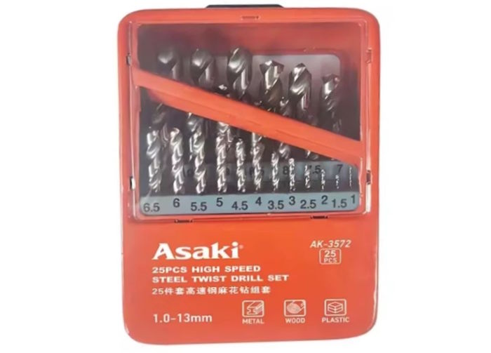 Bộ mũi khoan inox sắt Asaki AK-3572 Bộ mũi khoan inox sắt Asaki AK-3572