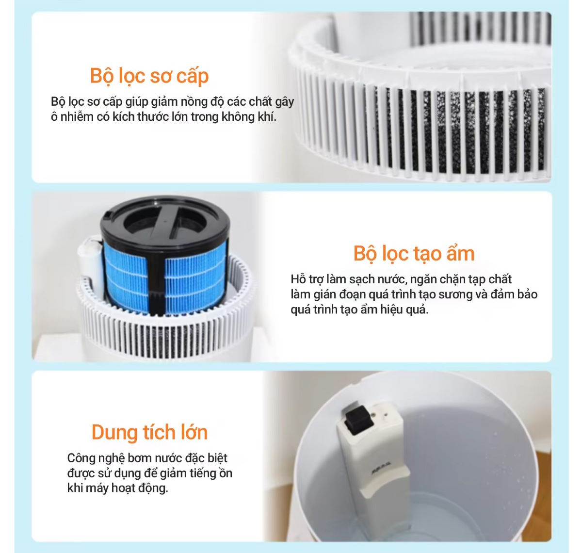 Dung tích khủng 10L – Hoạt động liên tục trong thời gian dài Máy tạo ẩm ion âm Lumias LEH-06W