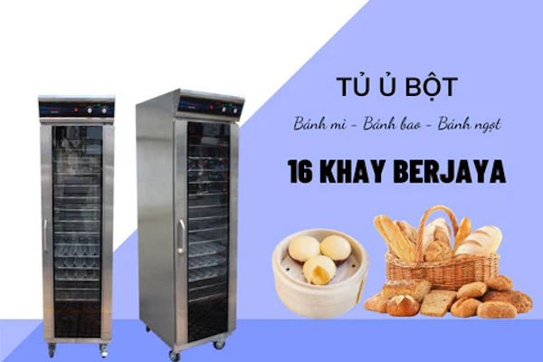 Chất liệu cao cấp, an toàn và bền bỉ Tủ ủ bột 16 khay Berjaya 1DPF-16