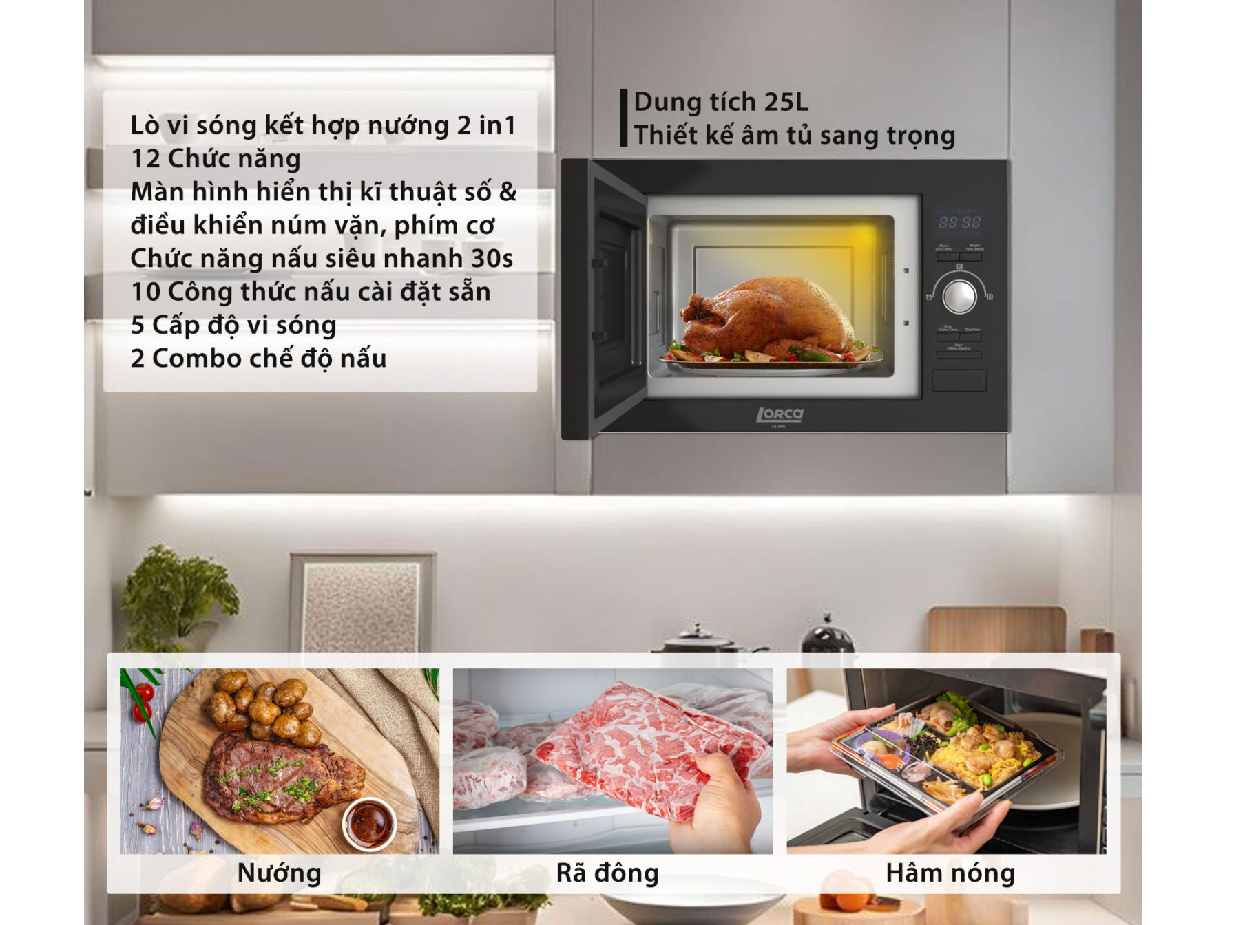 Lò vi sóng có 12 chức năng Lò vi sóng có nướng