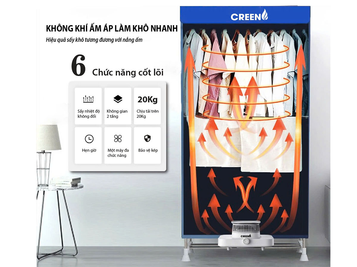 Máy sấy quần áo Creen CR-TSC25  Máy sấy quần áo Creen CR-TSC25