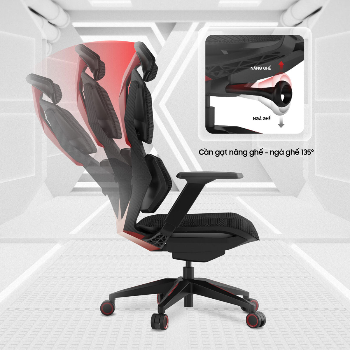 Ghế lưới công thái học dễ chỉnh độ cao Ghế lưới công thái học