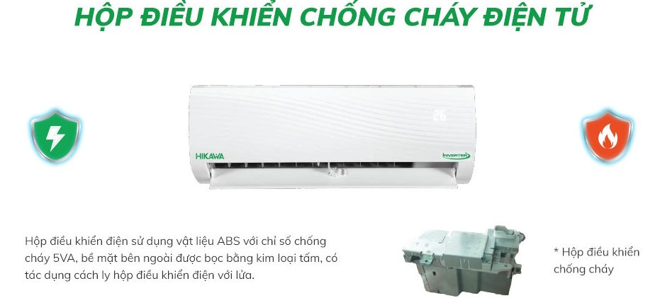 An toàn tuyệt đối với hộp điều khiển chống cháy 5VA Điều hòa Hikawa