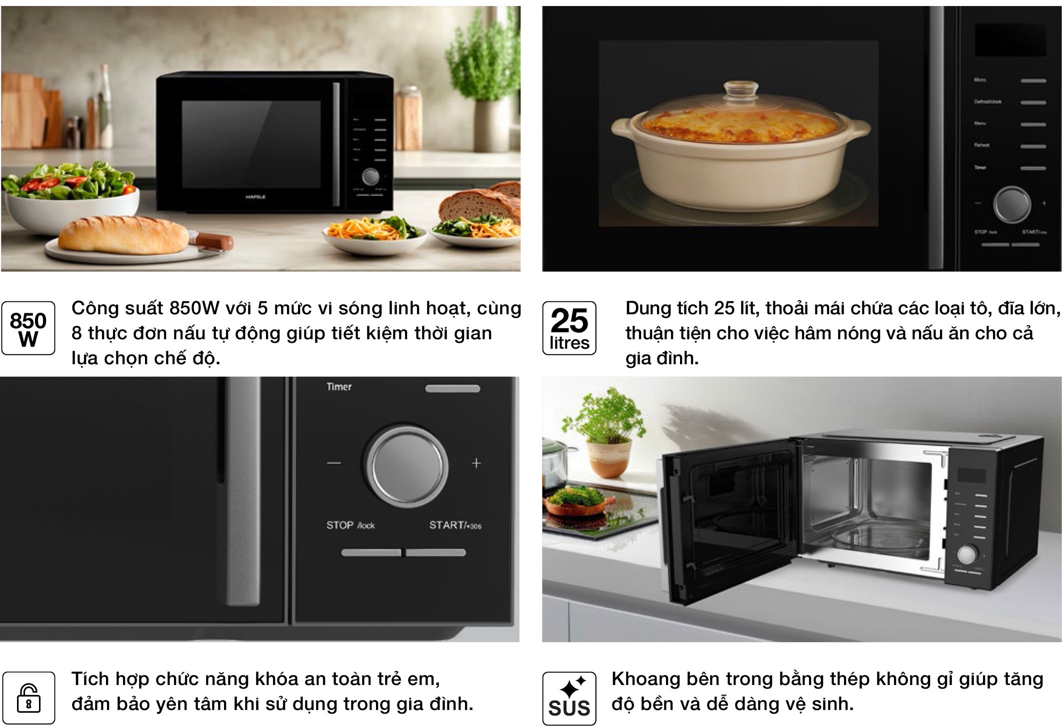 Lò vi sóng Hafele HC-MW251FB (538.31.271) Lò vi sóng Hafele HC-MW251FB (538.31.271)